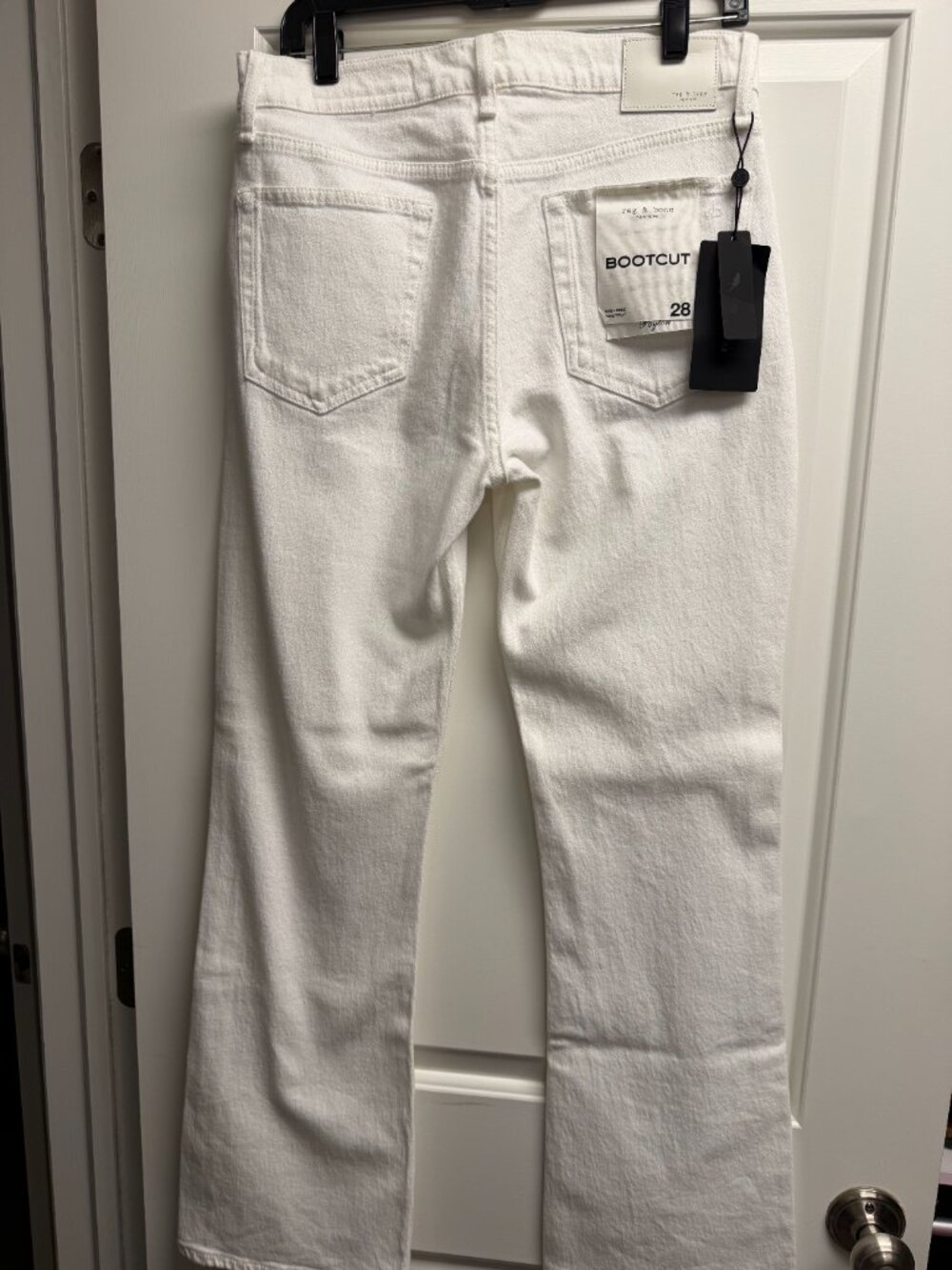 rag & bone Peyton Bootcut Mid-Rise Jeans 28 Optic White - Picture 3 of 6